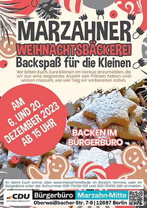 Plakat für die Weihnachtsbäckerei 2023 in A1