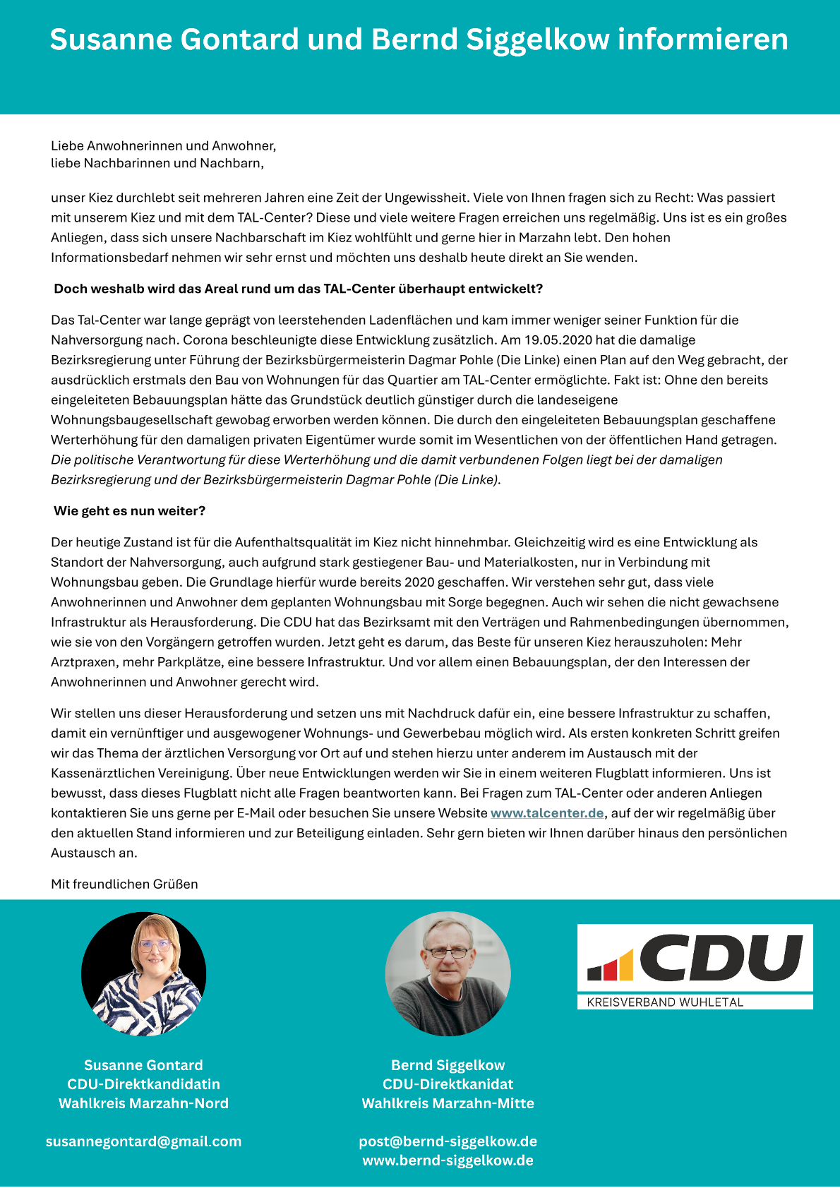 Bürgersprechstunde mit Herrn Mario Czaja am 10.07.24